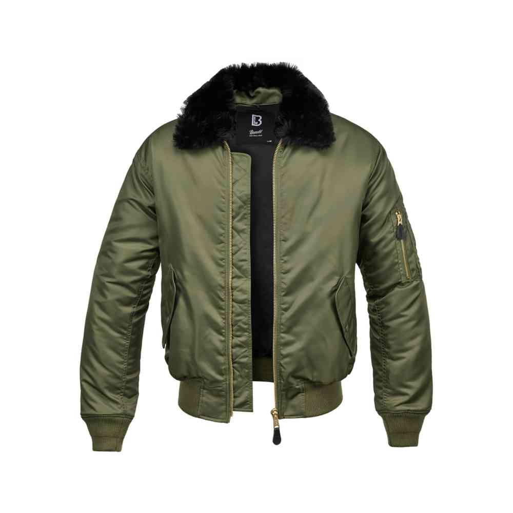 Brandit - MA2 Fur Collar Jacket - Olive green